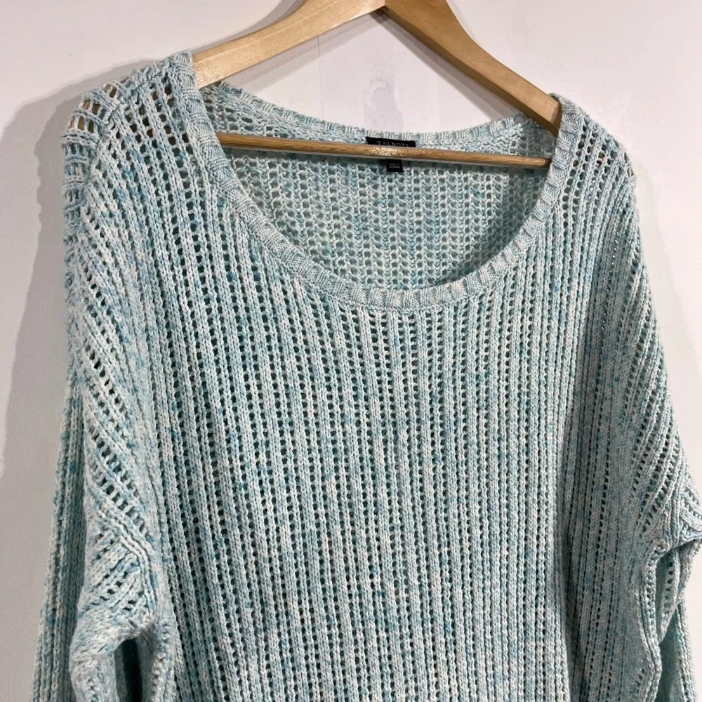 Talbots Coastal Mature‎ Open Knit Scoop Neck Pullover Sweater Womens 1x Beachy